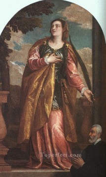  Donor Oil Painting - St Lucy and a Donor Renaissance Paolo Veronese